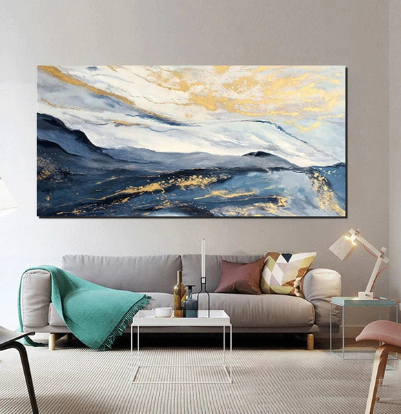 Large Painting on Canvas, Living Room Wall Art Paintings, Acrylic Abstract Painting Behind Couch, Buy Paintings Online, Simple Acrylic Painting Ideas-Grace Painting Crafts