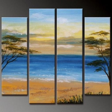 Hawaii Seashore Beach, Blue Sea Painting, Art Painting, Abstract Art, Living Room Wall Art, Modern Art, Large Wall Art, Contemporary Art, Modern Art-Grace Painting Crafts