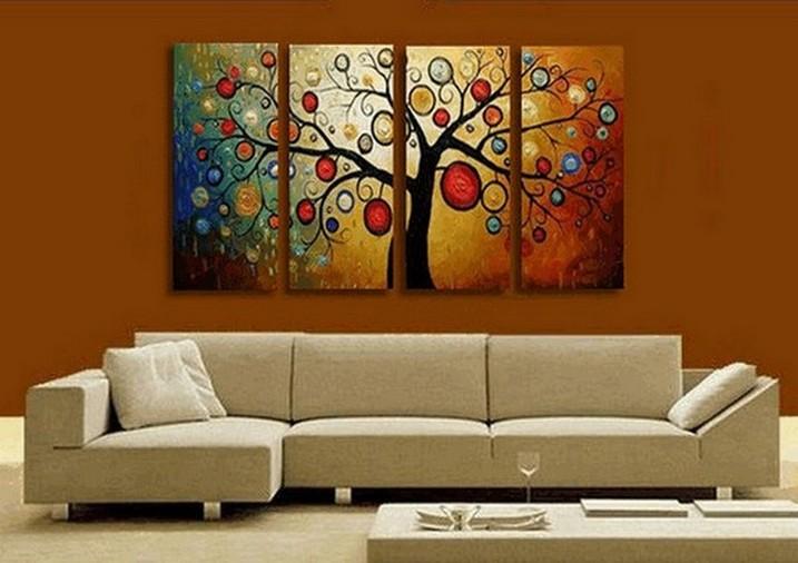 Abstract Painting, Tree of Life Painting, Abstract Art, 4 Piece Canvas Art, Contemporary Art, Modern Art-Grace Painting Crafts