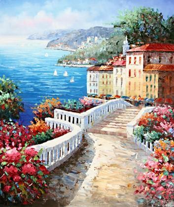 Landscape Painting, Wall Art, Canvas Painting, Large Painting, Bedroom Wall Art, Oil Painting, Art Painting, Canvas Art, Seascape Art, Garden Path-Grace Painting Crafts
