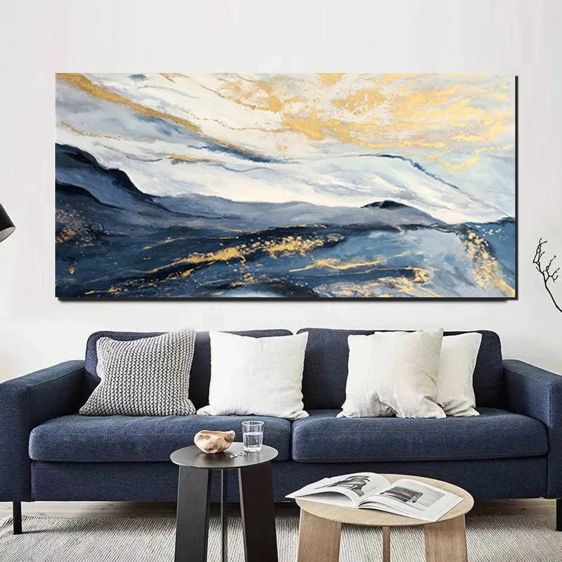 Large Painting on Canvas, Living Room Wall Art Paintings, Acrylic Abstract Painting Behind Couch, Buy Paintings Online, Simple Acrylic Painting Ideas-Grace Painting Crafts