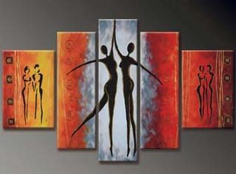 Dancing Figure Painting, Abstract Art, Canvas Painting, Wall Art, Large Art, Abstract Painting, Large Canvas Art, 5 Piece Wall Art, Bedroom Wall Art-Grace Painting Crafts