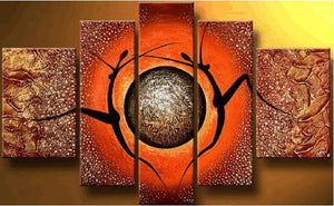 Large Art, Buy Abstract Painting, 5 Piece Canvas Art, African Woman Painting, Abstract Art, Canvas Painting for Sale-Grace Painting Crafts