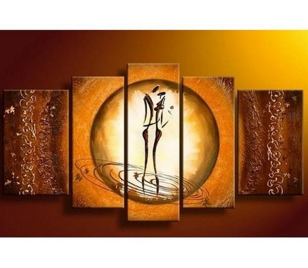 Modern Art, 5 Piece Wall Art, Living Room Wall Art, Canvas Painting, Wall Art, Abstract Figure Art, Abstract Art, Large Art, Abstract Painting-Grace Painting Crafts