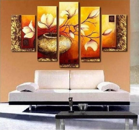 Abstract Flower Painting, Large Abstract Painting, Acrylic Flower Painting, Heavy Texture Painting, Living Room Wall Art Painting-Grace Painting Crafts