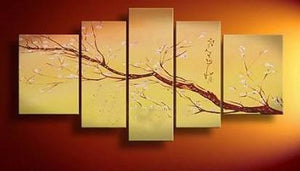 Flower Tree Painting, Plum Tree, Abstract Art, Abstract Painting, Canvas Painting, Wall Art, Large Abstract Art, Acrylic Art, Bedroom Wall Art-Grace Painting Crafts