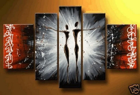 Dancing Figure Painting, Canvas Painting, Wall Art, Large Art, Abstract Painting, 5 Piece Wall Art, Bedroom Wall Art-Grace Painting Crafts