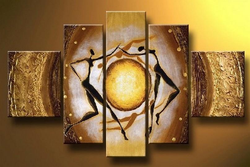 Canvas Painting, Wall Art, Modern Art, Canvas Art, 5 Piece Canvas Art, Dancing Figure Painting, Abstract Painting-Grace Painting Crafts