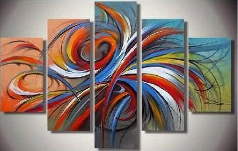Simple Abstract Art, Modern Canvas Painting, Paintings for Living Room, Large Wall Art Paintings, 5 Piece Wall Art, Buy Painting Online-Grace Painting Crafts