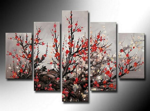 Large Art, Abstract Art, Bedroom Art Painting, Abstract Painting, Canvas Painting, 5 Piece Wall Art, Canvas Art Painting, Flower Painting, Ready to Hang-Grace Painting Crafts