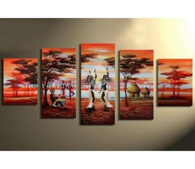 Large Canvas Art, Abstract Art, African Art, Dancing Girl Painting, Canvas Painting, Abstract Painting, Living Room Art painting, 5 Piece Art, Modern Art-Grace Painting Crafts