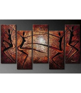 XL Wall Art, Abstract Art, Abstract Painting, Canvas Painting, Abstract Figure Painting, 5 Piece Wall Art, Huge Wall Art, Acrylic Art, Ready to Hang-Grace Painting Crafts