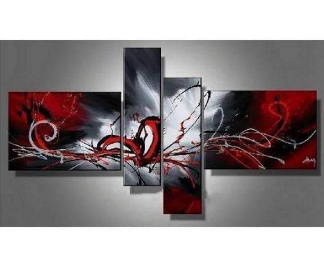 Modern Canvas Wall Art, Abstract Painting, Large Wall Paintings for Living Room, 4 Panel Wall Art Ideas, Hand Painted Art, Abstract Painting for Sale-Grace Painting Crafts
