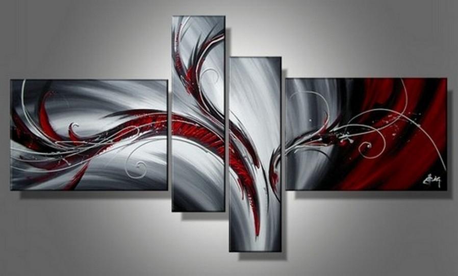 Canvas Art Painting, Large Wall Art Ideas for Living Room, Abstract Abstract Painting, Acrylic Abstract Art, 4 Piece Wall Art, Hand Painted Canvas Art-Grace Painting Crafts