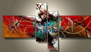 Abstract Modern Painting, 4 Piece Wall Art Paintings, Living Room Canvas Painting, Hand Painted Art, Group Painting for Sale-Grace Painting Crafts