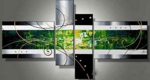 Simple Canvas Art Painting, Acrylic Art on Canvas, Abstract Art on Sale, 4 Panel Wall Art Paintings, Hand Painted Art, Simple Modern Art-Grace Painting Crafts
