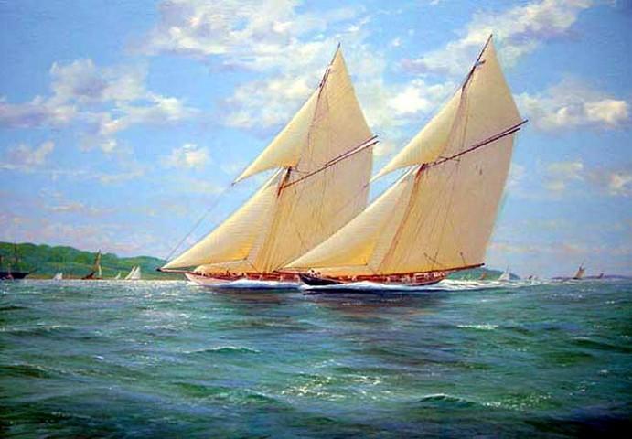 Seascape Painting, Oil Painting, Canvas Art, Canvas Painting, Wall Art, Large Painting, Dining Room Wall Art, Canvas Oil Painting, Canvas Art, Sailing Boat at Sea-Grace Painting Crafts