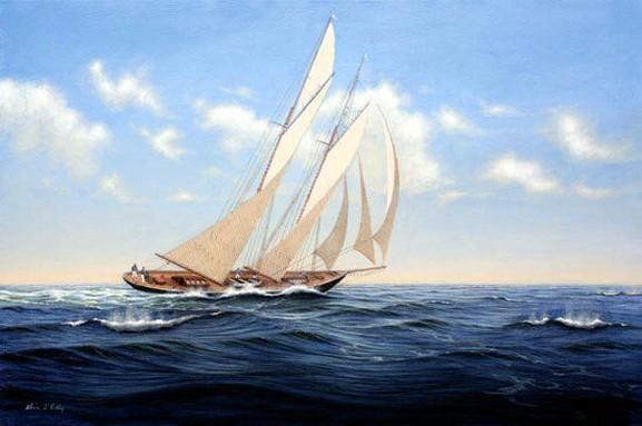 Canvas Art, Canvas Painting, Wall Art, Seascape Painting, Oil Painting, Large Painting, Dining Room Wall Art, Canvas Oil Painting, Canvas Art, Sailing Boat at Sea-Grace Painting Crafts