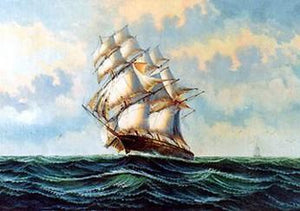 Canvas Art, Oil Painting, Canvas Painting, Bedroom Wall Art, Seascape Painting, Wall Art, Large Painting, Canvas Oil Painting, Canvas Art, Sailing Boat at Sea-Grace Painting Crafts