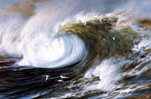 Pacific Ocean, Big Wave, Seascape Art, Hand Painted Art, Canvas Art, Canvas Painting, Large Wall Art, Large Painting, Canvas Oil Painting, Canvas Wall Art-Grace Painting Crafts