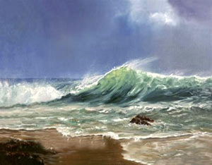 Seascape Art, Hand Painted Art, Canvas Art, pacific Ocean, Big Wave, Canvas Painting, Large Wall Art, Large Painting, Canvas Oil Painting, Canvas Wall Art-Grace Painting Crafts