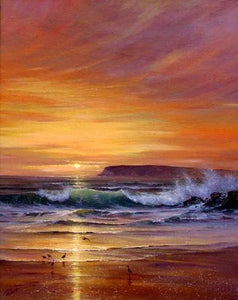 Seascape Art, pacific Ocean, Big Wave, Sunset Painting, Canvas Art, Canvas Painting, Large Wall Art, Large Painting, Canvas Oil Painting, Canvas Art-Grace Painting Crafts
