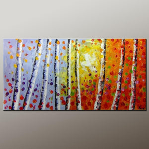 Tree Art, Wall Painting, Autumn Tree Painting, Abstract Art Painting, Canvas Wall Art, Bedroom Wall Art, Canvas Art, Modern Art, Contemporary Art-Grace Painting Crafts
