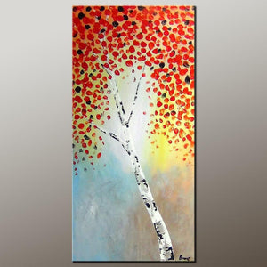 Tree Art, Acrylic Painting, Autumn Tree Painting, Abstract Art Painting, Canvas Wall Art, Bedroom Wall Art, Canvas Art, Modern Art, Contemporary Art-Grace Painting Crafts