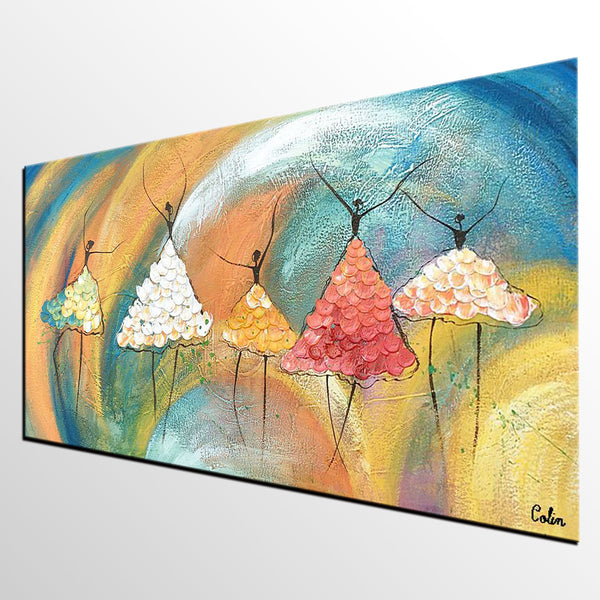 Canvas Paintings for Bedroom, Ballet Dancer Painting, Simple Wall Art Painting, Abstract Canvas Painting, Abstract Wall Art Paintings, Large Painting for Sale-Grace Painting Crafts