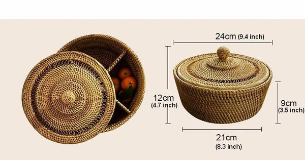 Indonesia Woven Storage Basket, Small Food and Snacks Basket, Kitchen Storage Basket, Storage Basket for Dining Room-Grace Painting Crafts