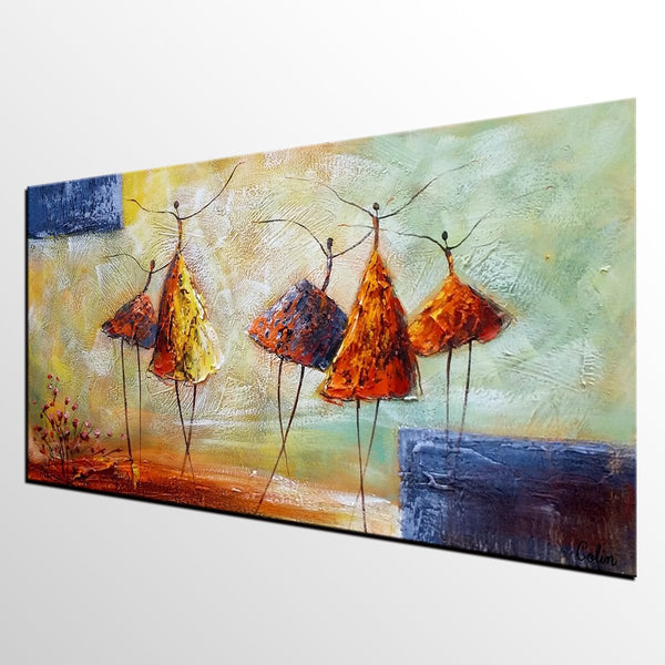 Dancing Painting, Heavy Texture Painting, Ballet Dancer Painting, Custom Large Painting for Sale, Paintings for Bedroom, Buy Wall Art Online-Grace Painting Crafts