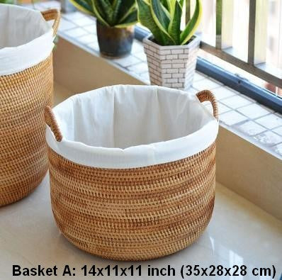 Extra Large Rattan Storage Baskets, Oversized Laundry Storage Baskets, Round Storage Baskets, Storage Baskets for Clothes, Storage Baskets for Bathroom-Grace Painting Crafts