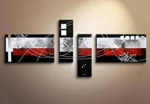 Modern Canvas Art Paintings, Large Abstract Painting for Living Room, Oil Painting on Canvas, Black and Red Canvas Painting, Modern Painting for Sale-Grace Painting Crafts