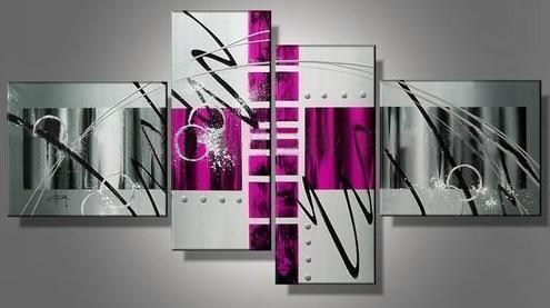 Abstract Art Huge Extra Large Painting, 4 Panel Canvas Art, Modern Acrylic Wall Decor