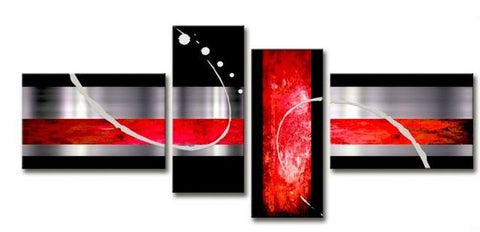 Abstract Wall Art Paintings, Huge Wall Art, Extra Large Painting for Living Room, Black and Red Wall Art, Art on Canvas, Buy Art Online-Grace Painting Crafts