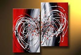 Wall Art, Wall Hanging, Large Art, Black and Red Canvas Painting, Abstract Art, Bedroom Wall Art-Grace Painting Crafts
