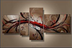 Wall Hanging, Extra Large Painting, Living Room Wall Art, 4 Panel Modern Art, Extra Large Art-Grace Painting Crafts