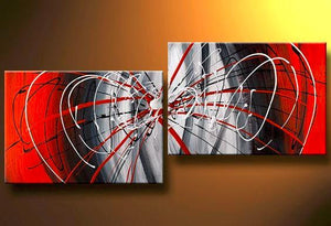 Large Art, Black and Red Canvas Painting, Abstract Art, Wall Art, Wall Hanging, Bedroom Wall Art-Grace Painting Crafts