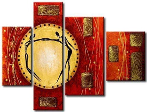 Extra Large Painting, Abstract Painting, Wall Hanging, 4 Panel Modern Art, Extra Large Art-Grace Painting Crafts