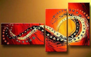 Bedroom Wall Art, Canvas Painting, Large Painting, Red Abstract Art, Abstract Painting, Acrylic Art, 3 Piece Wall Art-Grace Painting Crafts