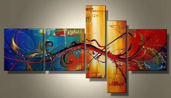 Large Wall Art, Abstract Painting, Huge Wall Art, Acrylic Art, 5 Panel Wall Painting, Hand Painted Art, Group Painting-Grace Painting Crafts