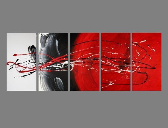 Living Room Wall Art, Black and Red, Abstract Art, Extra Large Wall Art, Huge Art, Large Painting, Modern Art, Painting for Sale-Grace Painting Crafts