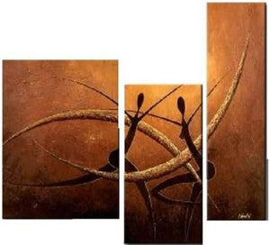 Canvas Painting, Abstract Art, Abstract Painting, Dancing Figure Painting, Bedroom Wall Art, 3 Piece Wall Art-Grace Painting Crafts