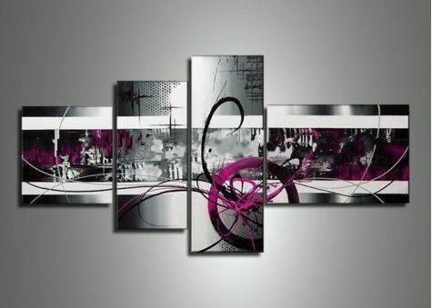 Extra Large Painting, Abstract Art, Living Room Wall Art, 4 Panel Modern Art, Contemporary Art-Grace Painting Crafts