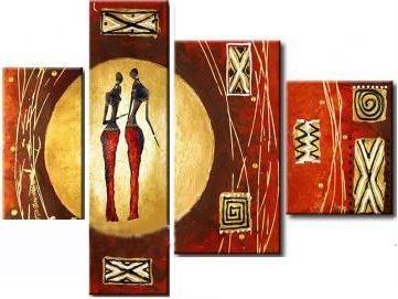 Extra Large Painting, Abstract Figure Painting, African Abstract Wall Art, Dining Room Wall Art-Grace Painting Crafts