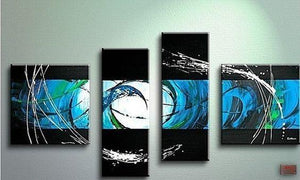 Modern Art, Living Room Wall Decor, 4 Piece Canvas Painting, Abstract Wall Art, Extra Large Art, Art on Canvas-Grace Painting Crafts