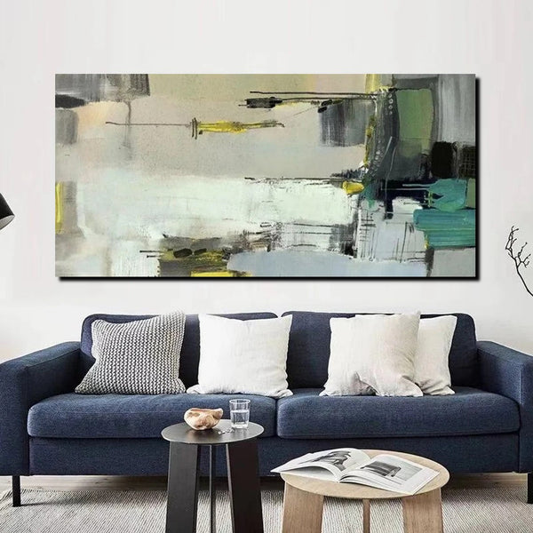 Acrylic Abstract Painting Behind Sofa, Large Painting on Canvas, Living Room Wall Art Paintings, Buy Paintings Online, Acrylic Painting for Sale-Grace Painting Crafts