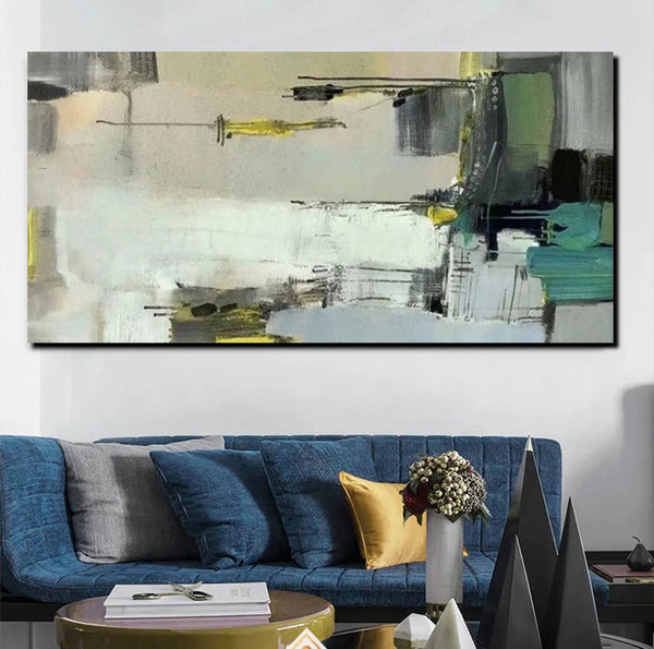 Acrylic Abstract Painting Behind Sofa, Large Painting on Canvas, Living Room Wall Art Paintings, Buy Paintings Online, Acrylic Painting for Sale-Grace Painting Crafts