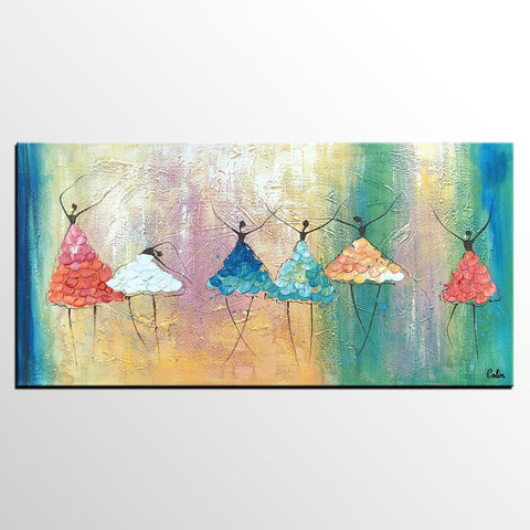 Simple Wall Art Ideas for Living Room, Ballet Dancer Painting, Large Acrylic Painting, Custom Canvas Painting, Modern Abstract Painting-Grace Painting Crafts