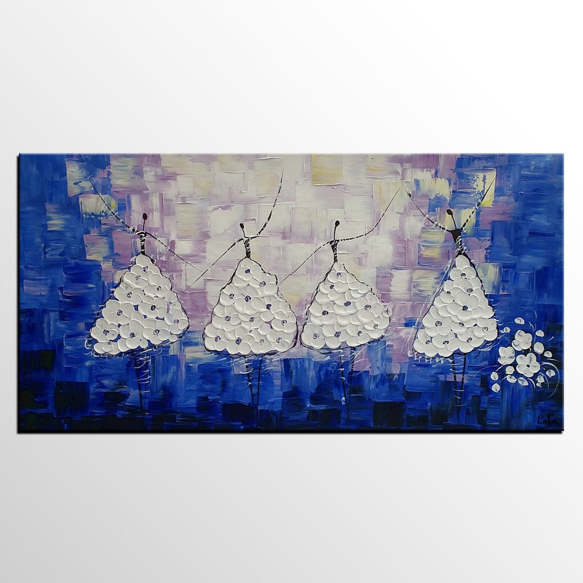 Modern Abstract Painting, Bedroom Canvas Painting, Acrylic Wall Art Painting, Ballet Dancer Painting, Abstract Art for Sale-Grace Painting Crafts